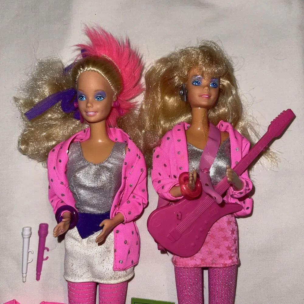Vintage Mattel Barbie & the Rockers Dolls w/ Clothing Outfits 1985 1986